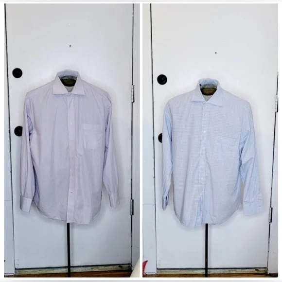 alara dress shirts NWT Alara Mens Blue White Striped Egyptian Cotton Dress Shirt Size 15/32-33